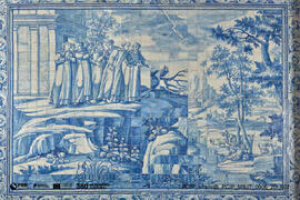 Os monges procuram lugar propício para a fundação do mosteiro / “São Bernardo a enviar os monges ...