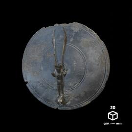 Espelho de bronze de pega com Vitória Alada