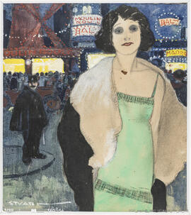 Senhora de vestido verde