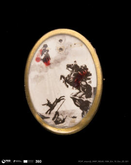 Alfinete de peito com Milagre de Nossa Senhora da Nazaré